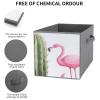 KLSVTMEA Multi Use Organizer Bins, Flamingo Succulent Plants Printed Storage Bins, Foldable Storage Baskets Are Suitable For Bedrooms, Offices, And Cars view 3