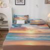 NOGAWA Sunset Ocean Beach Sheets King, Sea Tropical Landscape Bed Sheets, Deep Pocket & Soft Microfiber Bedding Sheets & Pillowcases 4 Piece - Fitted Sheet & Flat Sheet & 2 Pillow Cases view 2