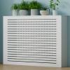 YUGXTH Radiator Cover, PVC Heating Cover Cabinet, White Radiator Cover Heating Cabinet Shelf, Modern Radiator Cover Grill Shelf Cabinet, Shielding Storage Design(L80xH80xW20cm) view 1