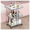 SLGGPJBU Trolley 3 Tier Beauty Storage Cart Rolling Utility Cart for Salon Home Hotel Space Saving Imitation Marble Shelves view 2