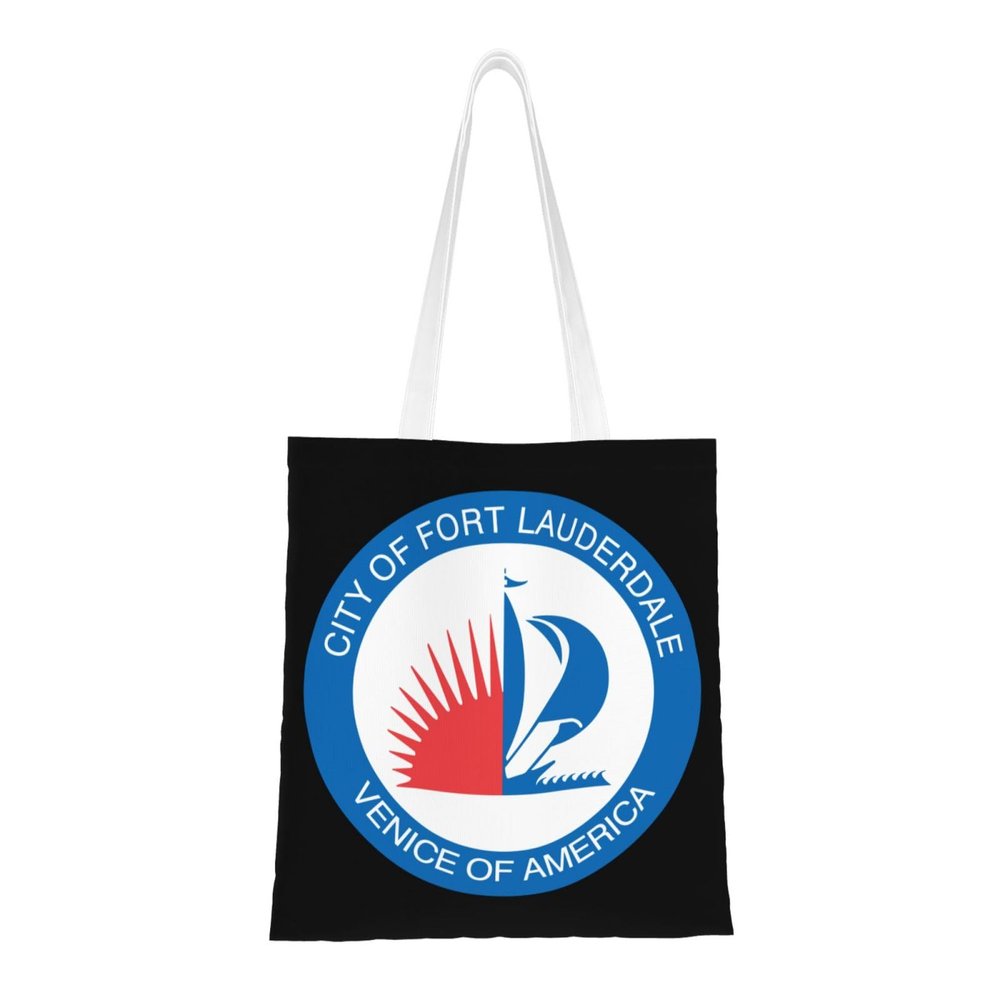 LIFANGMI Seal Of Fort Lauderdale, Florida Tote Bag for Women Canvas Tote Bags Reusable Shopping Bags Use For Shopping The Tote Bag,Grocery Bags,DIY Gift Bags