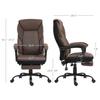 Executive Office Chair with Footrest, Large and Tall Ergonomic Chair, Height-Adjustable Reclining Swivel Office Chair (Brown) view 2