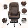 Executive Office Chair with Footrest, Large and Tall Ergonomic Chair, Height-Adjustable Reclining Swivel Office Chair (Brown) view 3