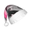 DRTGEDS Pink Abstract Marble Gray Artistic 1 Pcs Santa Hats Set For Adults Men And Women Christmas For Xmas New Year Party Headwear view 2