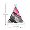 DRTGEDS Pink Abstract Marble Gray Artistic 1 Pcs Santa Hats Set For Adults Men And Women Christmas For Xmas New Year Party Headwear view 3