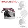 DRTGEDS Pink Abstract Marble Gray Artistic 1 Pcs Santa Hats Set For Adults Men And Women Christmas For Xmas New Year Party Headwear view 4