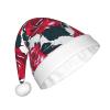 DRTGEDS Rose Flower Floral Picture 1 Pcs Santa Hats Set For Adults Men And Women Christmas For Xmas New Year Party Headwear view 2