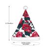 DRTGEDS Rose Flower Floral Picture 1 Pcs Santa Hats Set For Adults Men And Women Christmas For Xmas New Year Party Headwear view 3