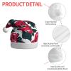 DRTGEDS Rose Flower Floral Picture 1 Pcs Santa Hats Set For Adults Men And Women Christmas For Xmas New Year Party Headwear view 4