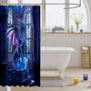 Western Dragon Kids Shower Curtains,Purple Wing Dragon Glitter Romantic Bathroom Curtains for Boys Girls,Glass Geometric Patchwork Blue Fashion Waterproof Curtains,12 Hooks Suits,72" W x 72" L view 3