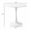 White Round Modern Dining Table, 24 inch MDF top and Steel Base Tulip Round Kitchen Table, 2-Person Small Coffee Table view 2