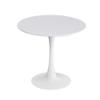 White Round Modern Dining Table, 24 inch MDF top and Steel Base Tulip Round Kitchen Table, 2-Person Small Coffee Table view 3