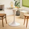 White Round Modern Dining Table, 24 inch MDF top and Steel Base Tulip Round Kitchen Table, 2-Person Small Coffee Table view 4