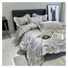 1000TC Egyptian Cotton Bedding Set Queen King 220x240cm Blue Duvet Covers Bed Sheet/Fitted Sheet Linens Pillowcase Bedclothes,Bed view 2