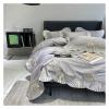 1000TC Egyptian Cotton Bedding Set Queen King 220x240cm Blue Duvet Covers Bed Sheet/Fitted Sheet Linens Pillowcase Bedclothes,Bed view 3