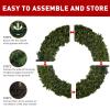 Glowing Petals Solar Extra Large Christmas Wreath 96 Inch Pre-Lit Solar 1000 Led Warm White Lights Holiday Artificial Decor Lighted Wreath Outdoor for Green Christmas Decorations 96Inch(9601) view 3