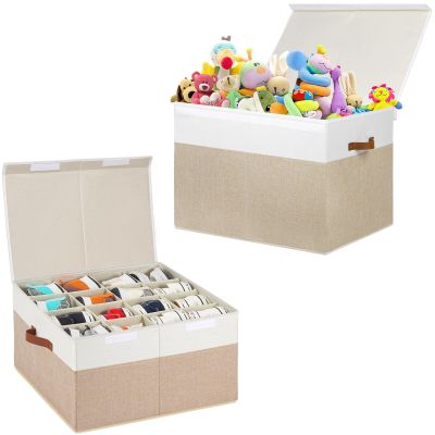 Gowee hoe Storage Organizer for Closet Fits 16 Pairs, Large Toy Storage Box with Lid