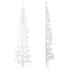Slim Artificial Half Christmas Tree with Stand White 8 ft, Artificial Tree, Synthetic Christmas Tree, Easy Assembly, Realistic Look, Holiday Decor, Indoor Use view 2