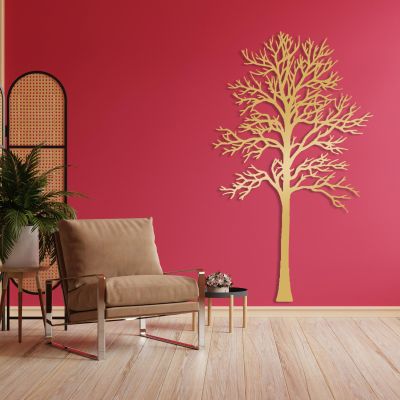 Tree of Life Wall Art, Large Metal Tree Wall Decor, Metal Tree Wall Art, Tree of Life Wall Decor, Forest Wall Decor, Tree of Life Outdoor Wall Art, Gift for Nature Lovers (Gold, 53x32in/135x80cm, Metal Wall Art)