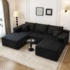 107.5" Cloud Modular Sectional Sofa with 1 Ottoman,Modern Minimalist Upholstered Couches, Comfort U Shaped Sofa for Living Room,Deep Seat Corner CouchNo Assembly Required (Black,Left Facing Chaise) view 1