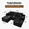 107.5" Cloud Modular Sectional Sofa with 1 Ottoman,Modern Minimalist Upholstered Couches, Comfort U Shaped Sofa for Living Room,Deep Seat Corner CouchNo Assembly Required (Black,Left Facing Chaise) view 2