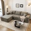 107.5" Cloud Modular Sectional Sofa Couch with L-Shape Chaise,Modern Minimalist Upholstered Couches for Living Room Bedroom,Deep Seat Corner CouchNo Assembly Required (Camel,Left Facing Chaise) view 1