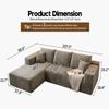 107.5" Cloud Modular Sectional Sofa Couch with L-Shape Chaise,Modern Minimalist Upholstered Couches for Living Room Bedroom,Deep Seat Corner CouchNo Assembly Required (Camel,Left Facing Chaise) view 2