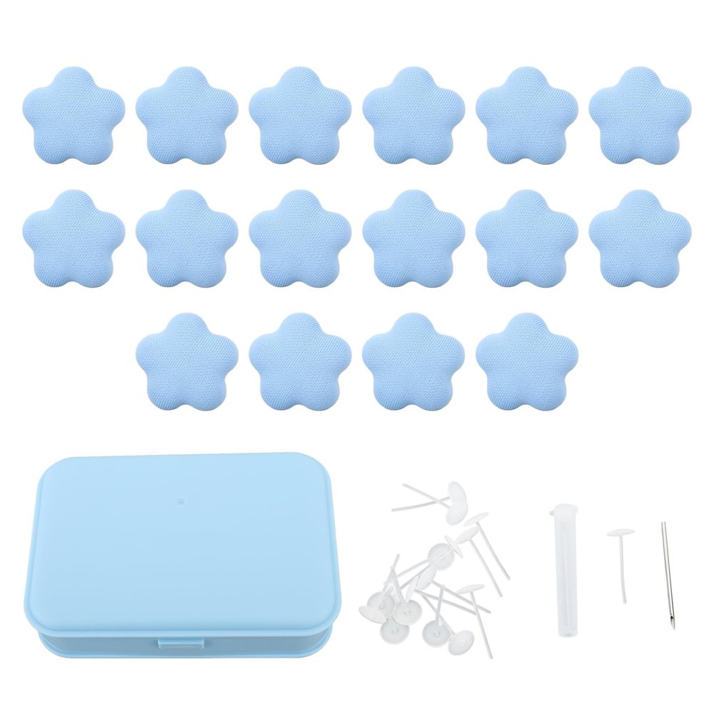 Multizenic 16pcs Star Shaped Duvet Cover Clips, Bed Sheet Clip Pin Fasteners, Detachable Design for Secure Bedding, Lightweight and Decorative, Easy to Use with Handy Button Unlock Feature (Blue)