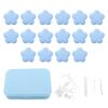 Multizenic 16pcs Star Shaped Duvet Cover Clips, Bed Sheet Clip Pin Fasteners, Detachable Design for Secure Bedding, Lightweight and Decorative, Easy to Use with Handy Button Unlock Feature (Blue) view 1