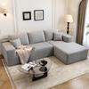 107.5" Cloud Modular Sectional Sofa Couch with L-Shape Chaise,Modern Minimalist Upholstered Couches for Living Room Bedroom,Deep Seat Corner CouchNo Assembly Required (Grey,Right Facing Chaise) view 1