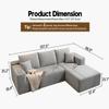 107.5" Cloud Modular Sectional Sofa Couch with L-Shape Chaise,Modern Minimalist Upholstered Couches for Living Room Bedroom,Deep Seat Corner CouchNo Assembly Required (Grey,Right Facing Chaise) view 2