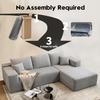 107.5" Cloud Modular Sectional Sofa Couch with L-Shape Chaise,Modern Minimalist Upholstered Couches for Living Room Bedroom,Deep Seat Corner CouchNo Assembly Required (Grey,Right Facing Chaise) view 3
