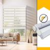 No Drill No Tools Zebra Shades for Windows, Cordless Blackout Zebra Blinds, Custom Size Easy Install Free-Stop Dual Layer Light Control for Home, Office,Beige-50% Blackout, 21" W x 64" H view 1