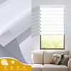 No Drill No Tools Zebra Shades for Windows, Cordless Blackout Zebra Blinds, Custom Size Easy Install Free-Stop Dual Layer Light Control for Home, Office,Beige-50% Blackout, 21" W x 64" H view 3
