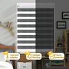 No Drill No Tools Zebra Shades for Windows, Cordless Blackout Zebra Blinds, Custom Size Easy Install Free-Stop Dual Layer Light Control for Home, Office,Beige-50% Blackout, 21" W x 64" H view 4