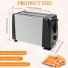 2 Slice Toaster, 2 Slots Toaster with 6 Browning Levels and Pause Button Stainless Steel Breakfast Toaster for Toast Crumpets Small Breads view 2