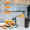 2 Slice Toaster, 2 Slots Toaster with 6 Browning Levels and Pause Button Stainless Steel Breakfast Toaster for Toast Crumpets Small Breads view 3