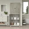 NOVAMAISON Kitchen Pantry Cabinet Set of 3, 72' Tall Farmhouse Storage Cabinet with 4 Barn Doors and Adjustable Shelves, Versatile Storage for Kitchen, Living Room, Grey view 4