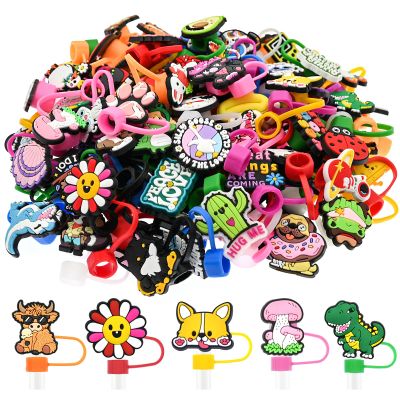 150PCS Random Different 10mm Colorful Straw Covers for Stanley Cup Dust Proof Reusable Drinking Straw Toppers Bulk PVC Straw Cover for 0.4in Tumbler Cup Straw Accessories Party Favor gifts