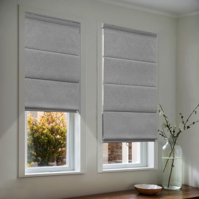 MiLin Blackout Roman Shades for Indoor Windows - Room Darkening Outside Mount Fabric Roman Shades for Windows, Thermal Insulated Roman Blinds (Blackout-Slate Gray, 54" W x 70" H)