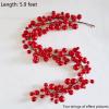 5.9Ft Red Christmas Ball Garland, Shiny Ornament Ball Garland for Xmas Tree, Wedding and Holiday Decor, Vibrant Red Decoration for Mantels, Staircases, and Centerpieces view 2