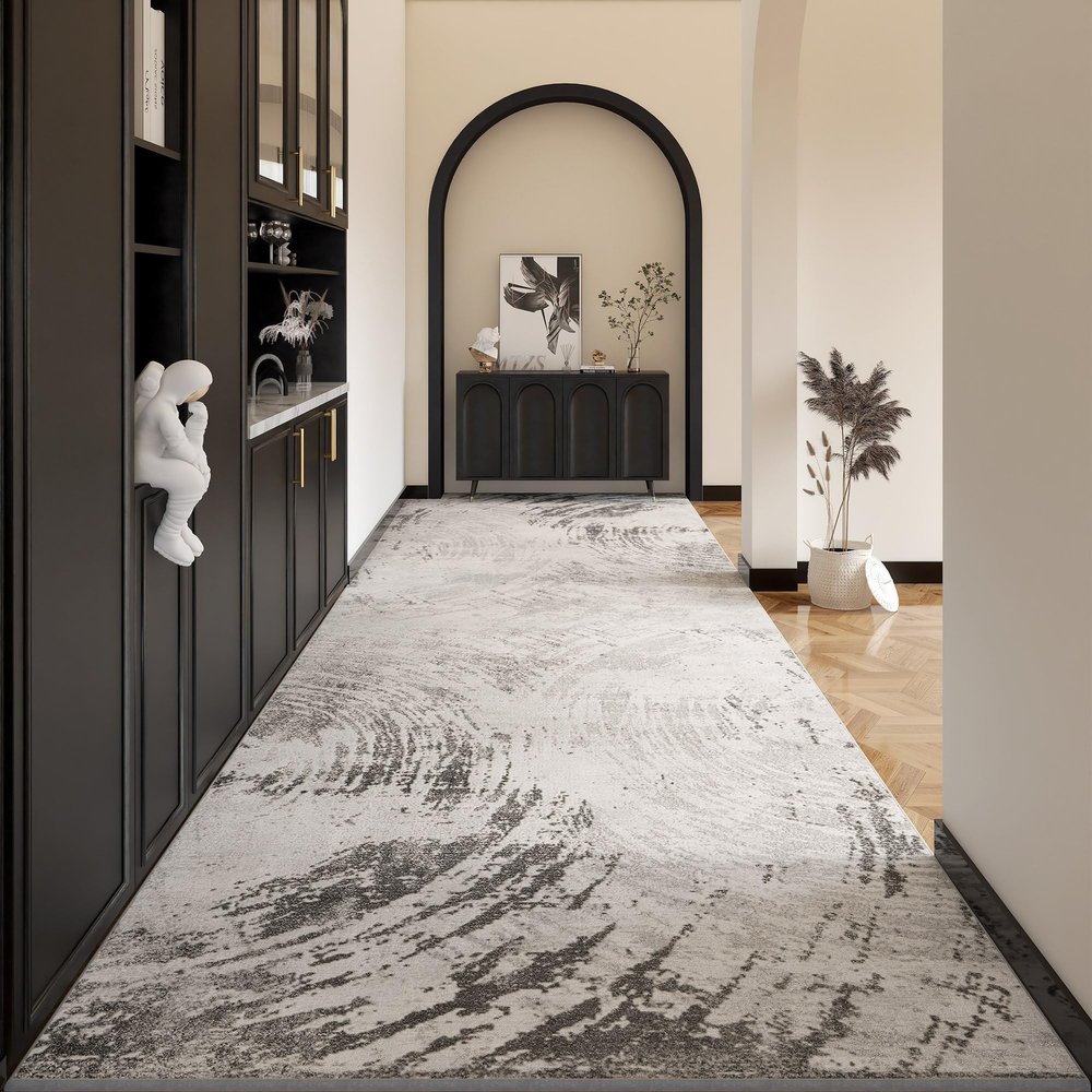 2ft3inx30ft Low-Pile Non-Shedding Washable Runner Rug with Rubber Backing,Ultra Soft Non-Slip Hallway Kitchen Runner Rug Floor Carpet for Bedroom Bathroom Laundry Living Room