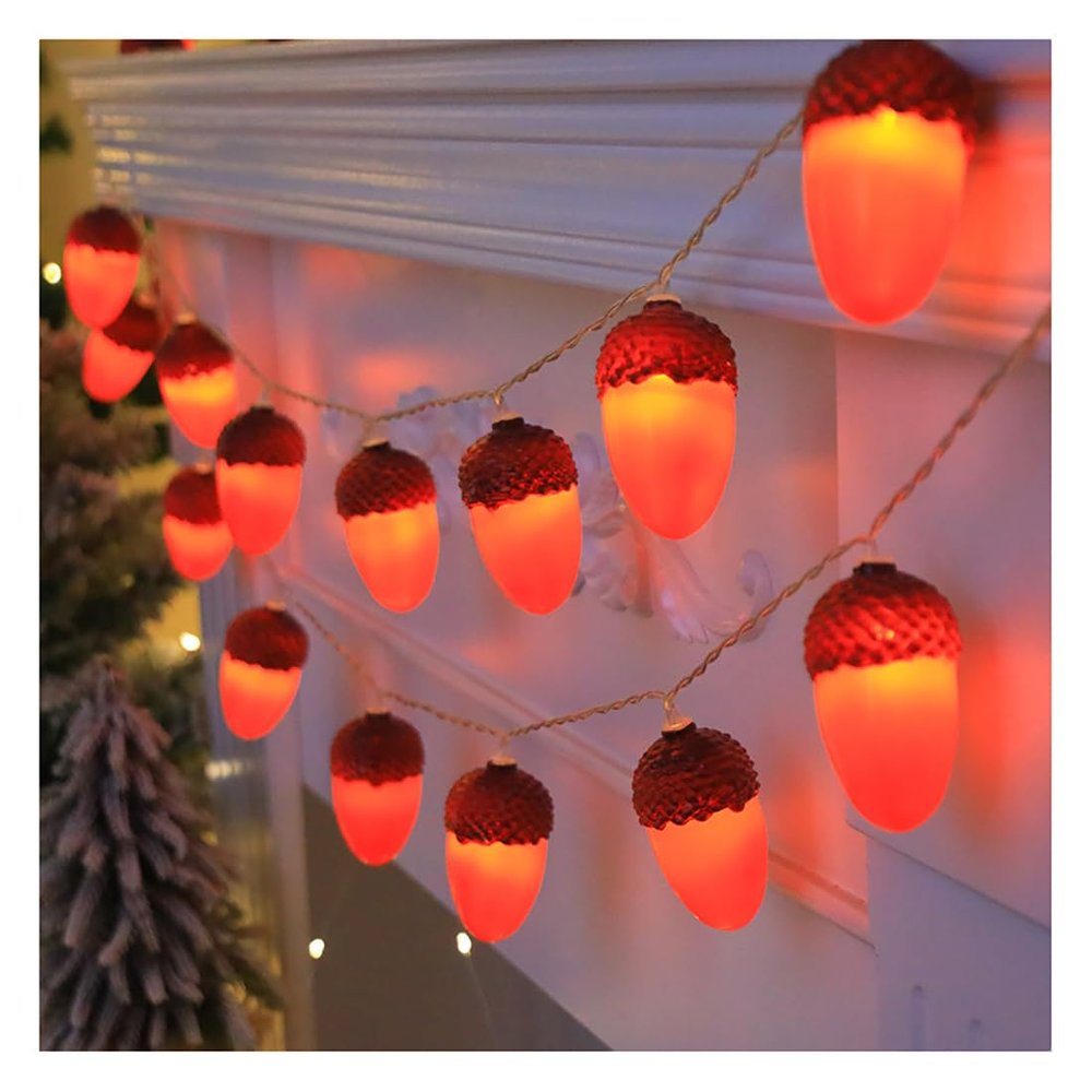 Fairy Lights, Nordic Style LED Artificial Acorn String Light Creative Warm White Copper Wire Lights Novelty Fairy Lights for Christmas Party Wedding Decor