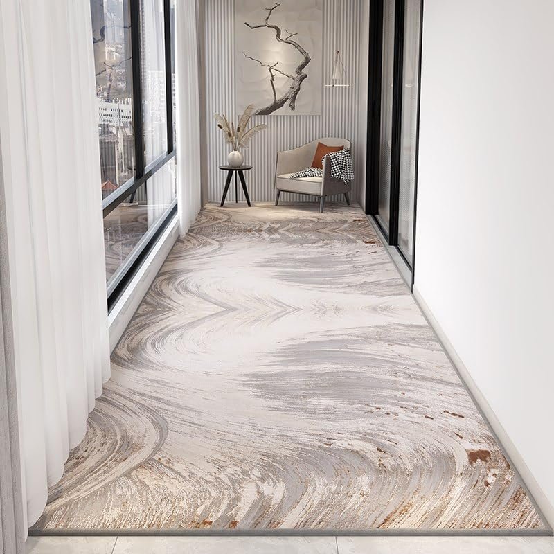 6x28ft Stain Resistant Non-Shedding Runner Rug Hallway Runner Rug with Rubber Backing Washable Rug Soft Area Rug Non-Slip for Kitchen, Entryway, Laundry, Bedroom Indoor