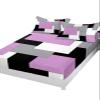 3 Piece Queen Fitted Sheet Set Mid Century Abstract Geometric Color Block 3 D Black Gray, Deep Pocket Up to 16", Soft Elastic Bed Sheets and Pillow Cases Secure Fit view 1