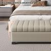 Storage Bench with Large Storage, Entryway Upholstered Storage Ottoman, End of Bed Storage Bench with Safety Hinge, Ottoman with Storage for Bedroom Living Room Entryway(Light Gray,150x40x40cm) view 4