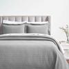 Superior 3 Piece Cotton Bedspread Set, Home Bed Decor, Decorative Bed Spread, 2 Pillow Shams, Medium Weight Blanket, Matelasse Coverlet, Bedding Essentials, Calvert Collection, California King, Grey view 2