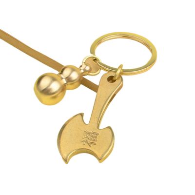 Piegricdiat Feng Shui Gourd Keychain with Five Emperors Money Bring Good Luck and Wealth,home Office Other Scenes and Gifting +
