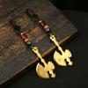 Piegricdiat  Feng Shui Gourd Keychain with Five Emperors Money Bring Good Luck and Wealth,home Office Other Scenes and Gifting  view 3