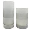 Bergamo Art Set of 2 Decorative Handmade Glass Elegant Alabaster Cylinder Vase view 1